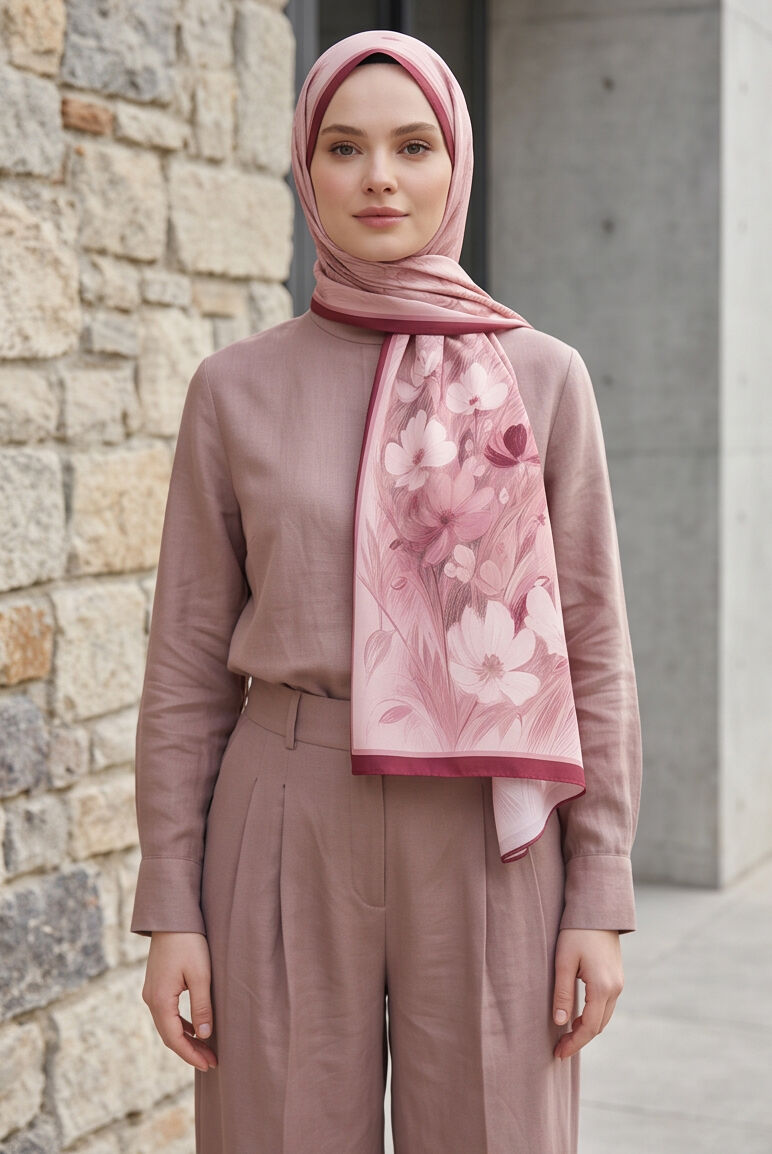 Bahar Esintisi: Mürdüm & Pembe Soft Şal