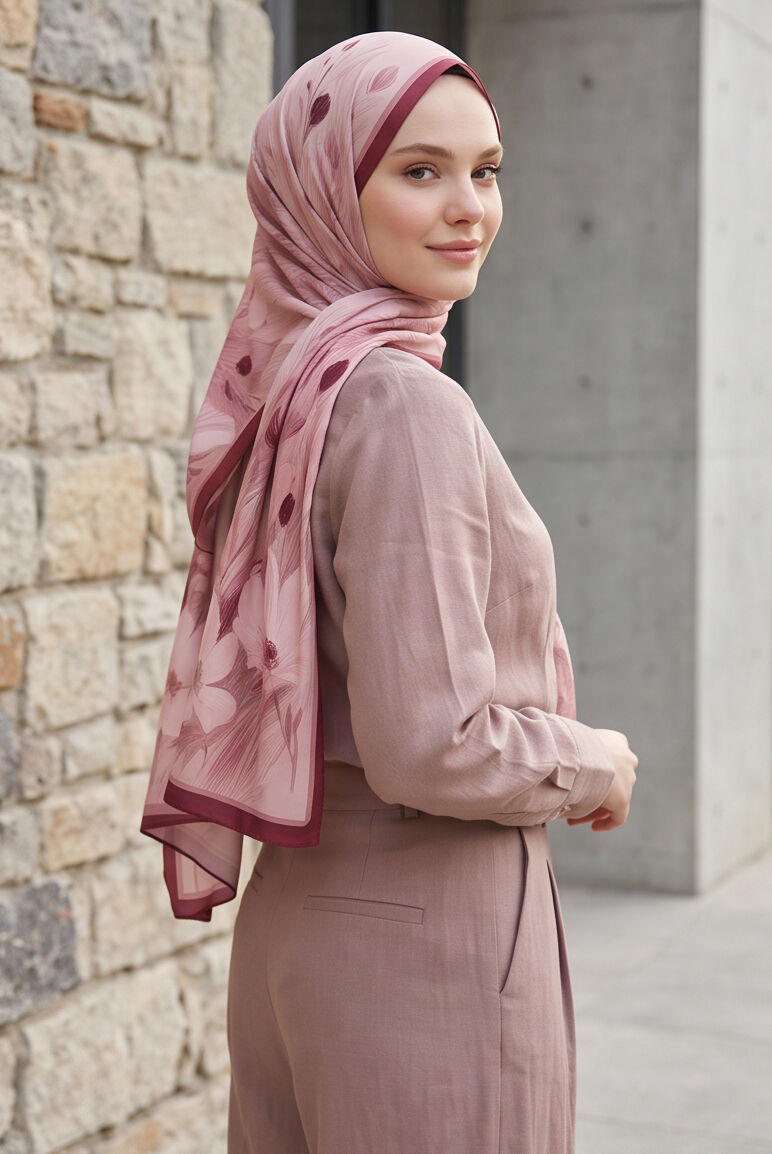 Bahar Esintisi: Mürdüm & Pembe Soft Şal