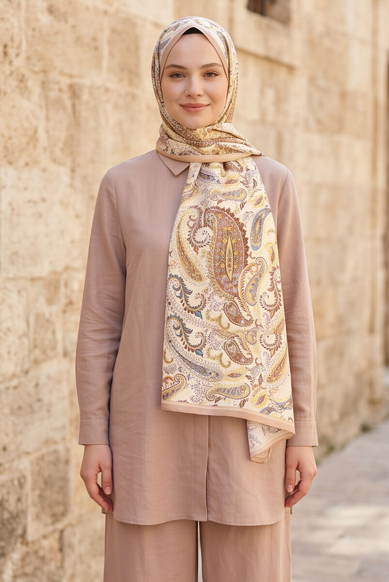Çok Renkli Paisley Soft Şal