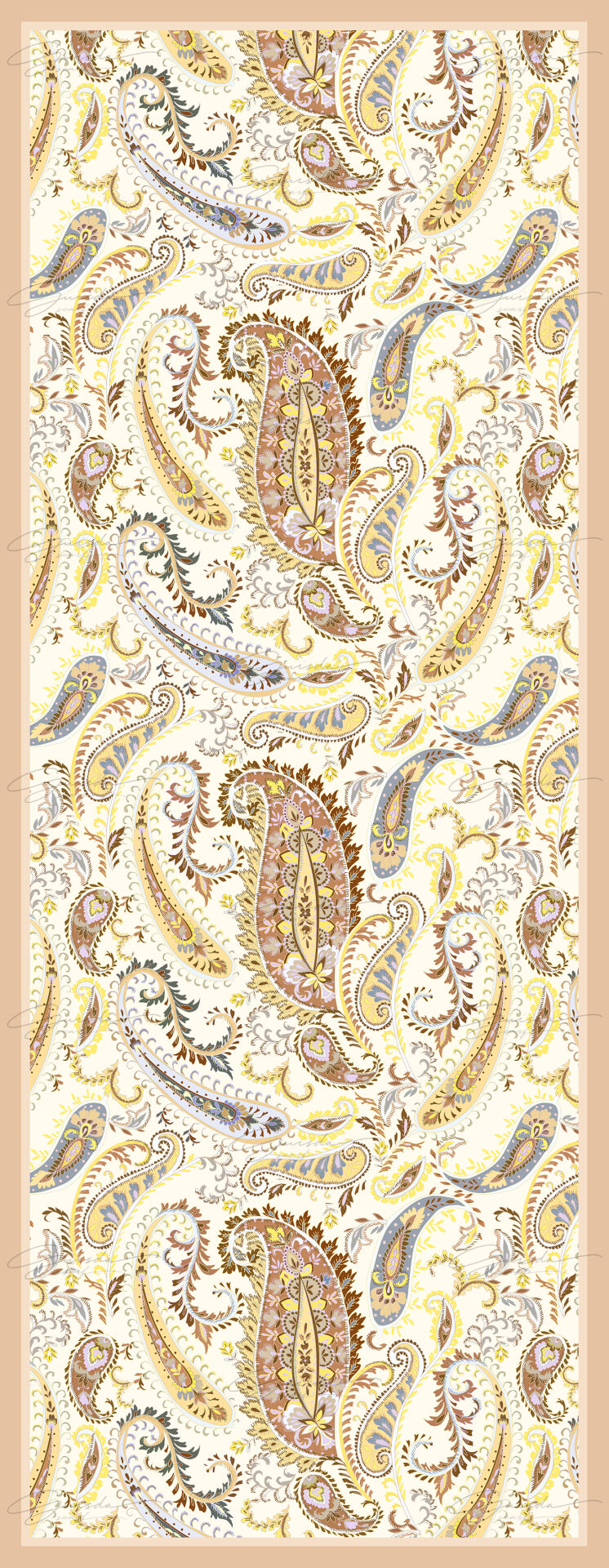 Çok Renkli Paisley Soft Şal