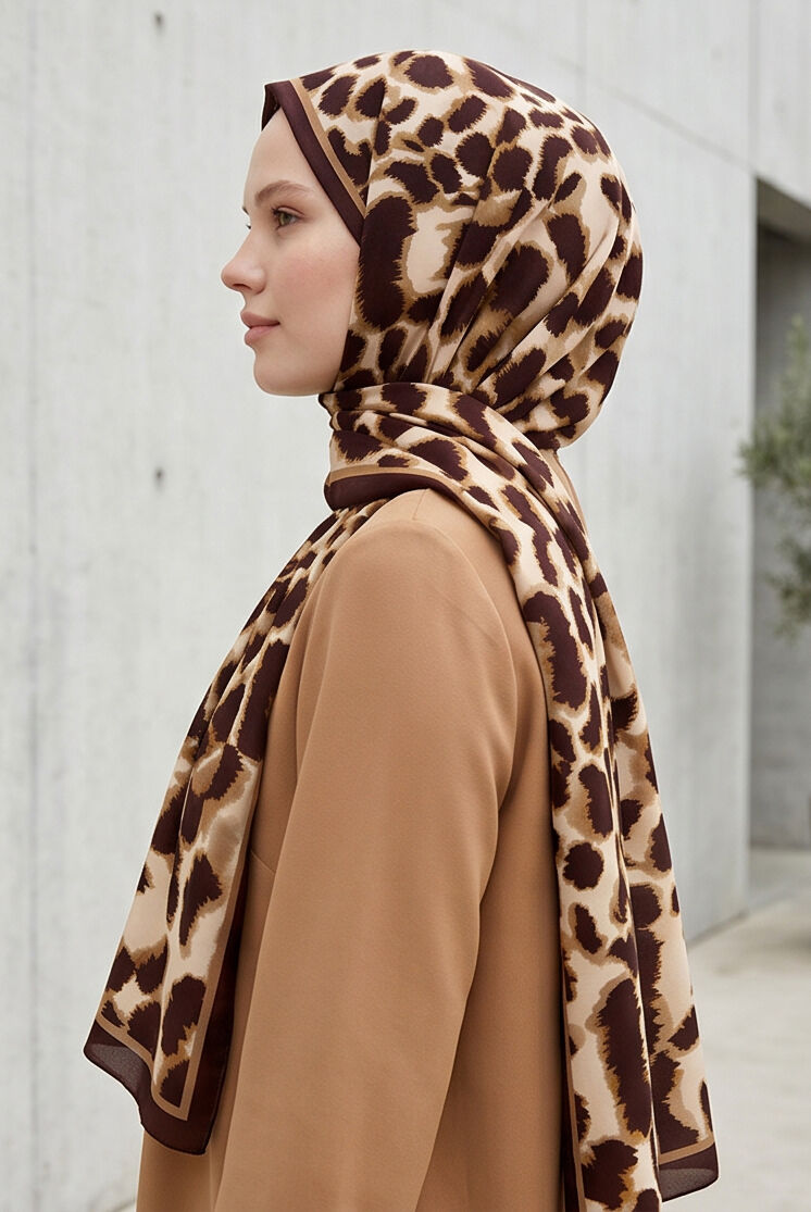 Leopar Desenli Soft Şal