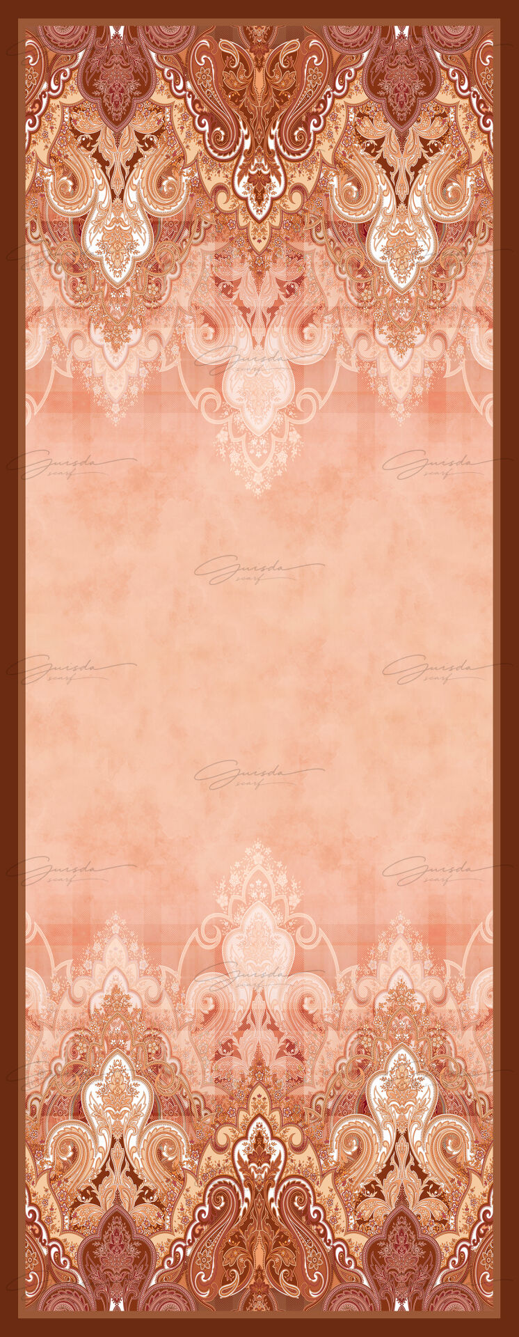 Şal Desenli Soft Şal – Tarçın & Pudra