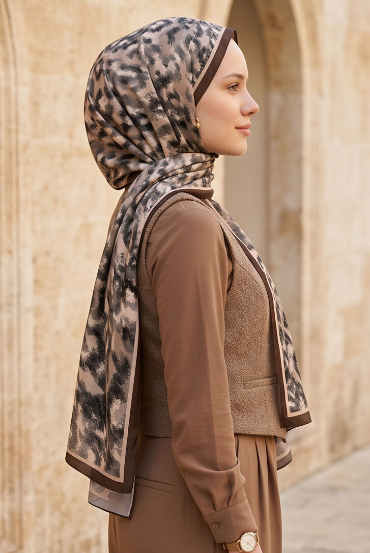 Leopar Desenli Soft Şal