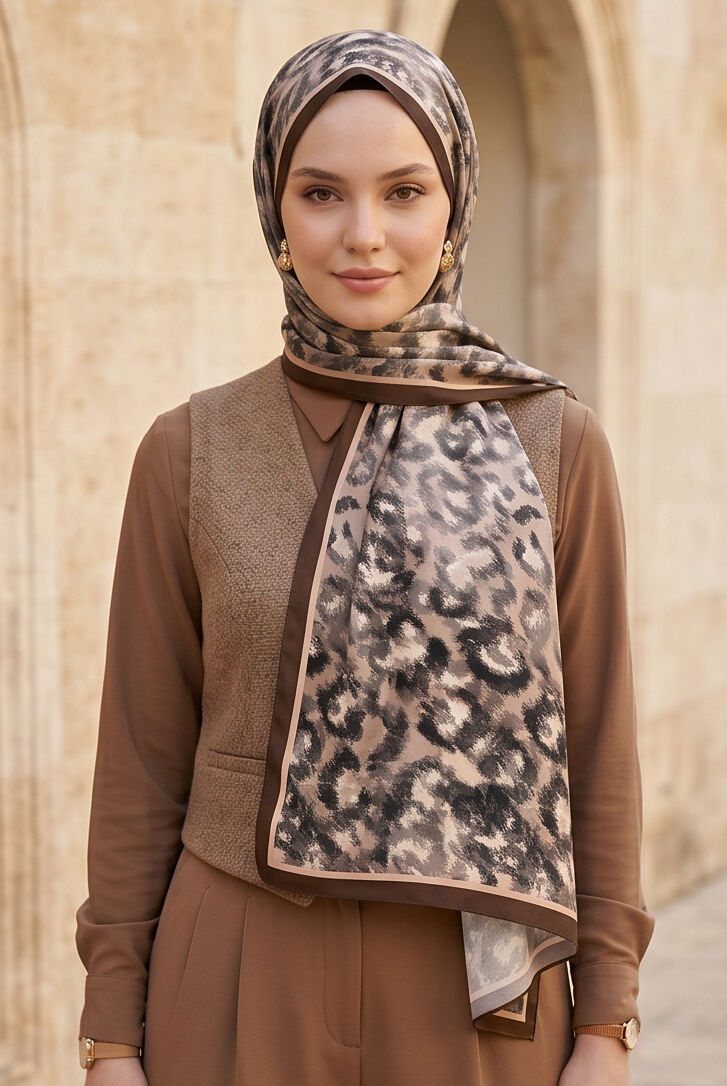 Leopar Desenli Soft Şal