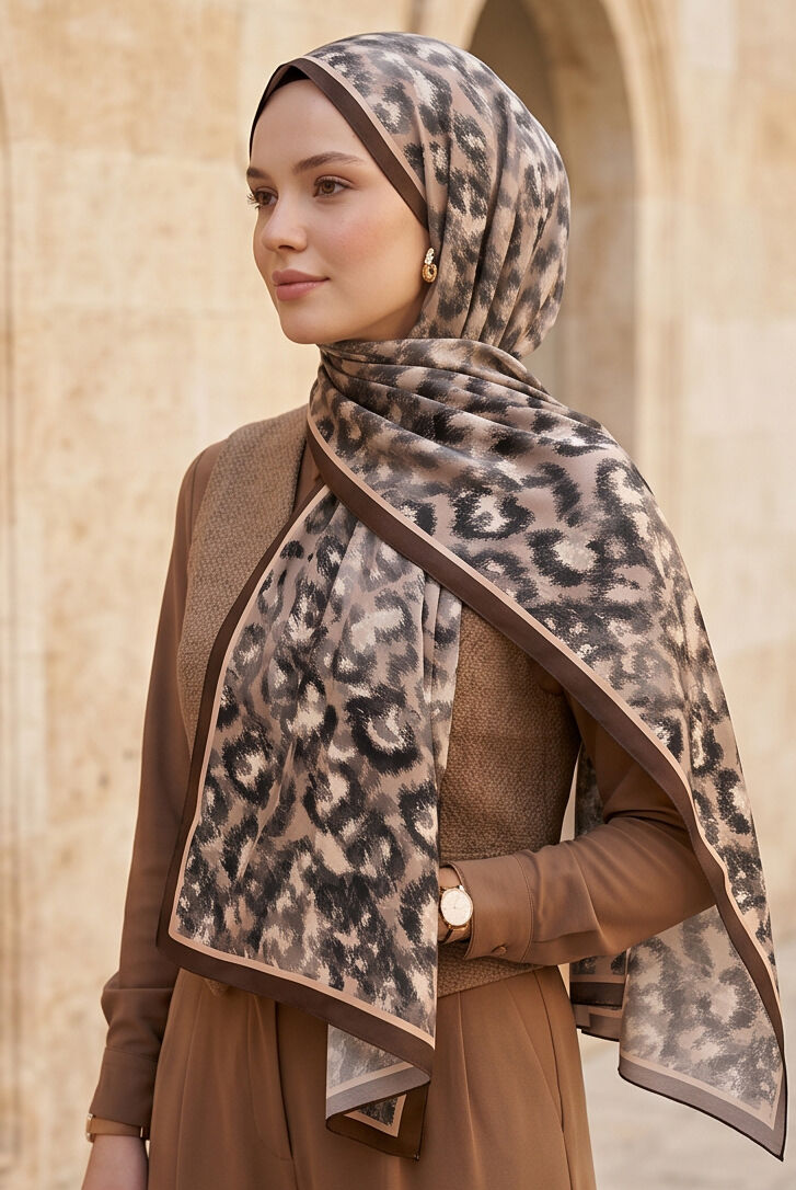 Leopar Desenli Soft Şal