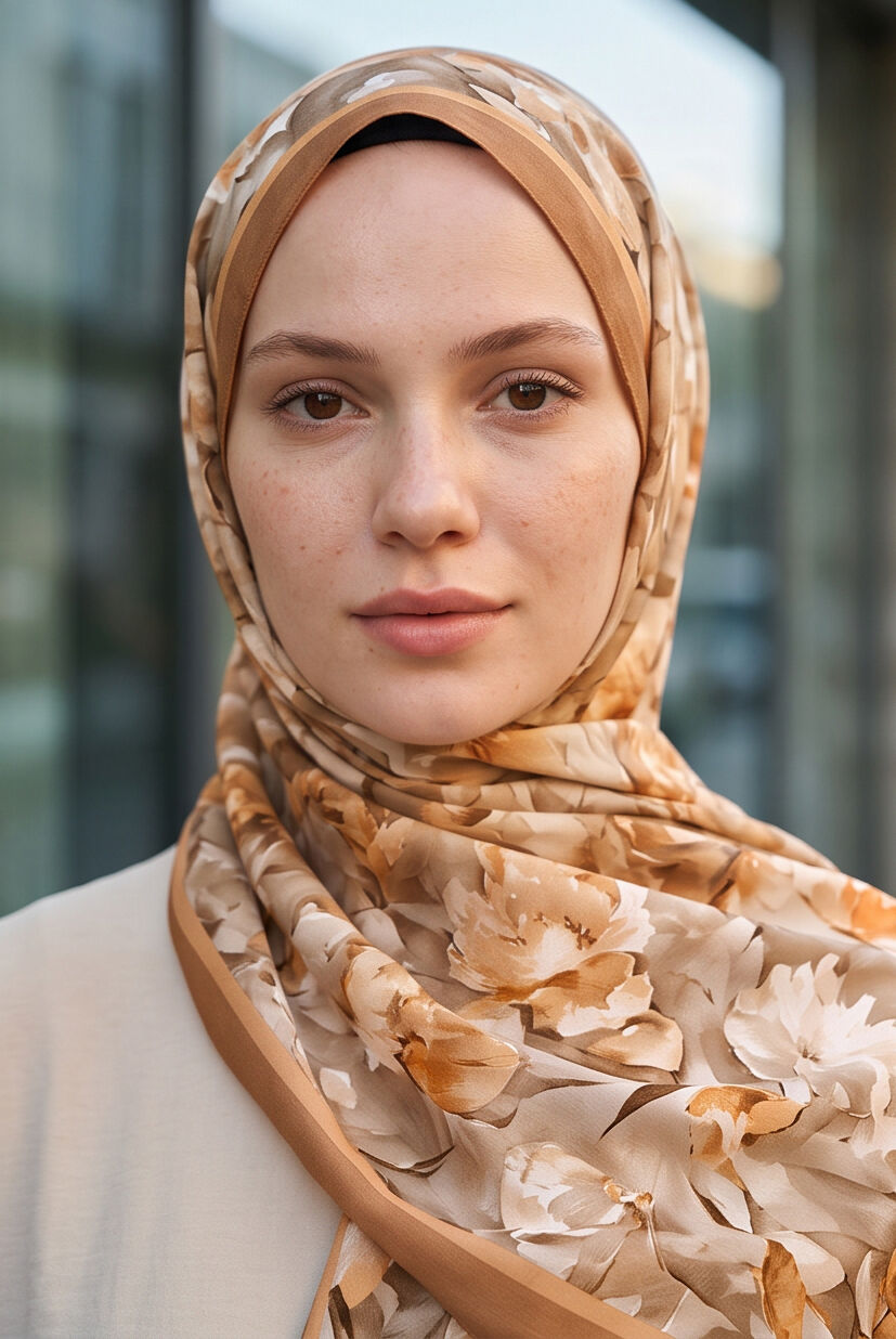 Romantik Camel Çiçek Buketi Soft Şal