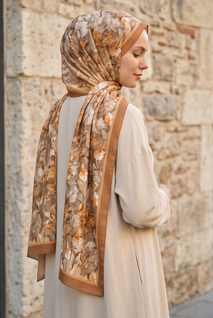 Romantik Camel Çiçek Buketi Soft Şal